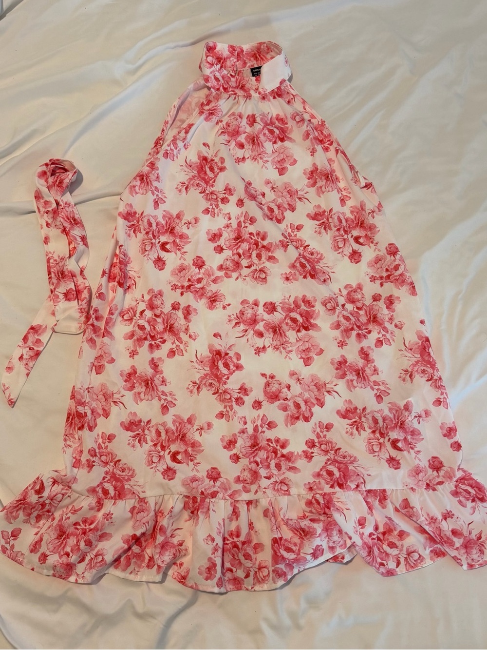 Pink Floral Halter Dress